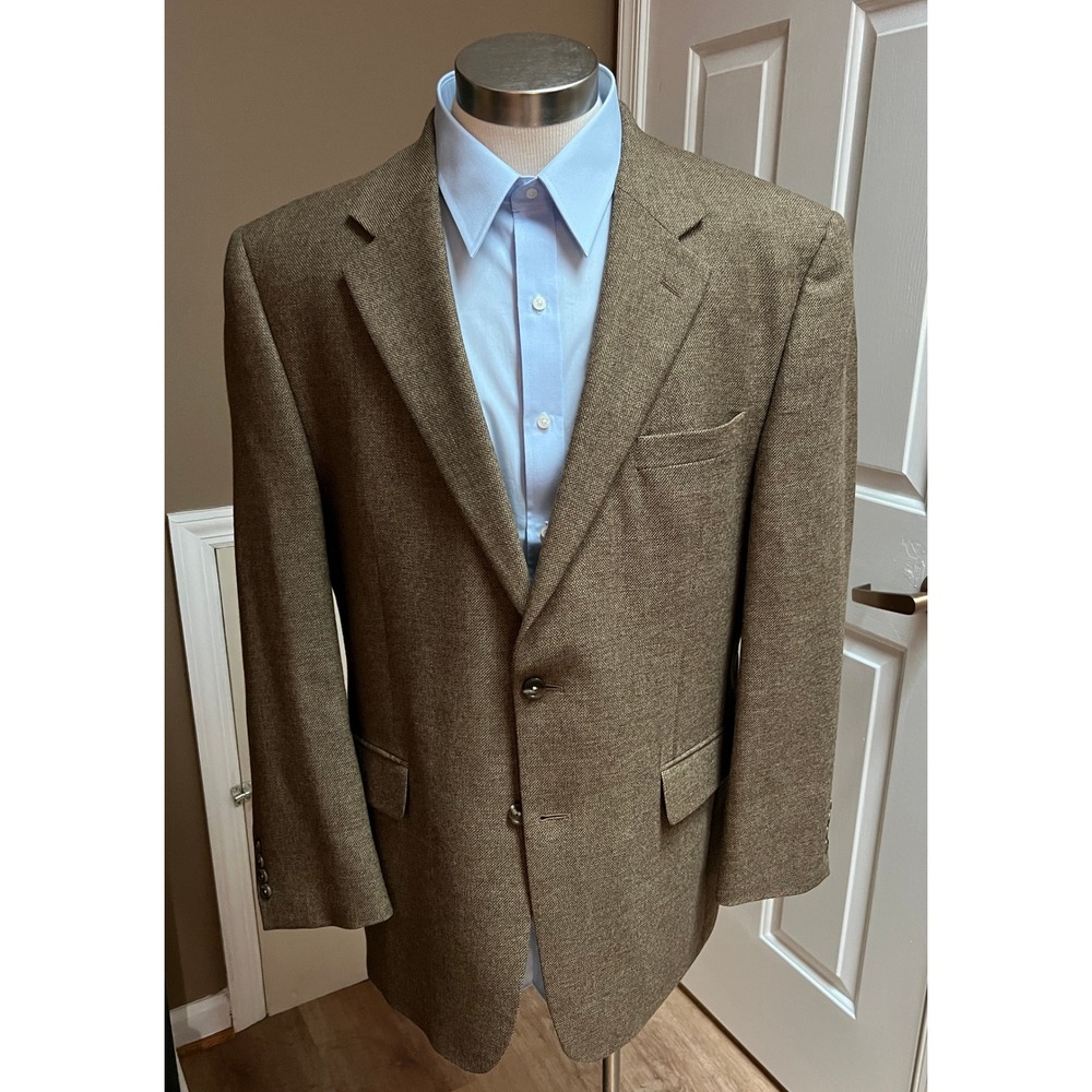 Jos A Bank Traveler's Collection Mens 44R Brown Wool Blazer Sport‎ Coat